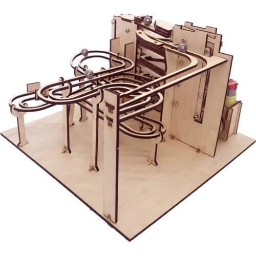 DIY Marble Run Racing Ball Mechanical Game Wooden Model Engineering Building Kits Assembly Educational Toys For Kids Adult