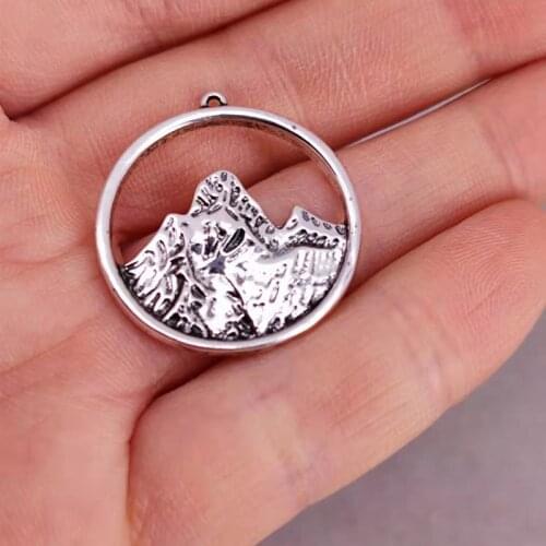 Hzew 5pcs Mountain Hill Gold And Silver Color Pendant charm Engagement Jewelry For Women Man