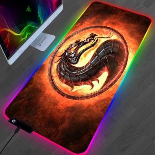 RGB Mortal Kombat Mouse Pad Anime Computer Laptop Gaming Accessories Mausepad Large Mousepad Keyboard Gamers Decoracion Desk Mat