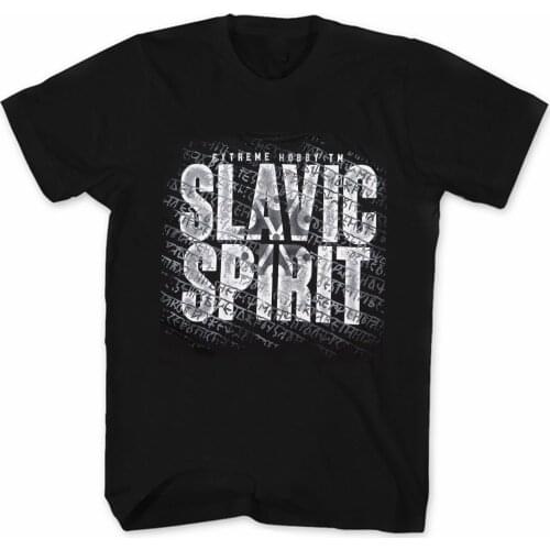 SLAVIC SPIRIT Creative Letter Printed T-Shirt. Summer Cotton Short Sleeve O-Neck Mens T Shirt New S-3XL