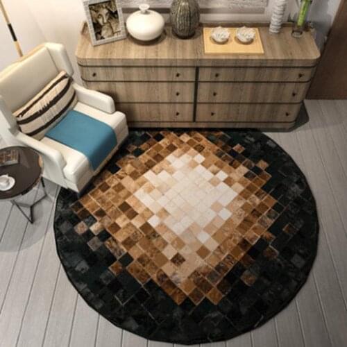 Round Rug Print Carpet Shape Waterproof Non-slip Living Room Bedroom Floor Rug Carpet Blanket Anti-slip Room Lounge Mat