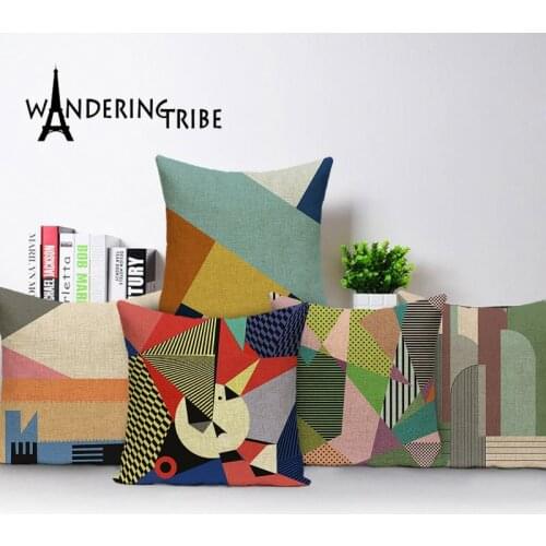 Morocco Abstract Decor Cushion Cover Geometric Stripe Line Decorative Home Throw Pillow Case Linen Pillows Case Cojin Cushions