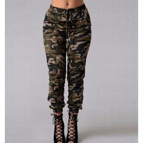 Fashion High Street Printed Cargo Pants Casual Trousers for Women