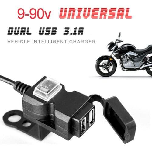 Motorcycle USB Cable Adapter Charger Dual Port Power Socket for Smart Phone Tablet motorbike accessories 2020