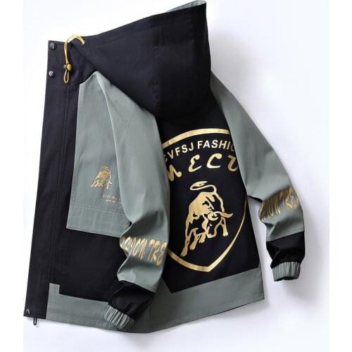 Men Hoodie Jacket Autumn Hop Hop Streetwear Cargo Coat Casual Clothing Patchwork Designer Black Jacket Men Jaqueta Masculina