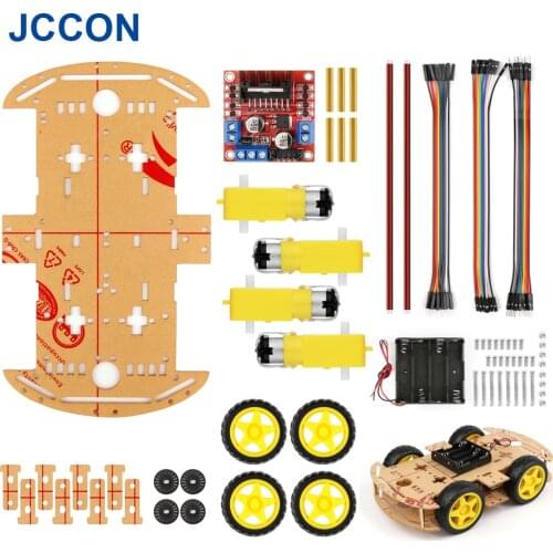 4WD Robot Smart Car Chassis Kits with Speed Encoder For Arduino UNO 51 M26 L298N DIY Education Robot Smart Car Kit