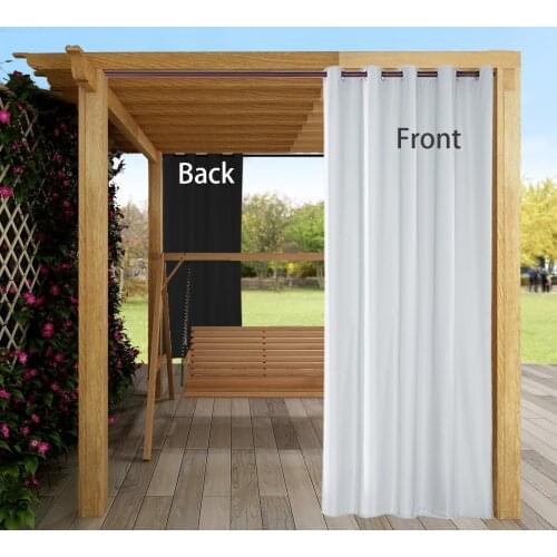 Outdoor Curtain for Patio Waterproof Rustproof Grommet Public Divider Blackout Thermal Insulated Outdoor Drape for Pergola/Porch