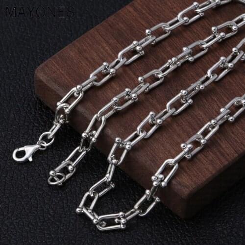 Factory Wholesale S925 Sterling Silver Jewelry Male And Female Retro Thai Silver Hipster Bamboo Clavicle Chain 8mm Bare Necklace
