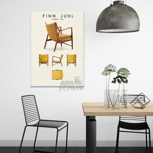 Finn Juhl poster, Scandinavian design poster, Finn Juhl design chair, Danish furniture poster, Finn Juhl, design chairs