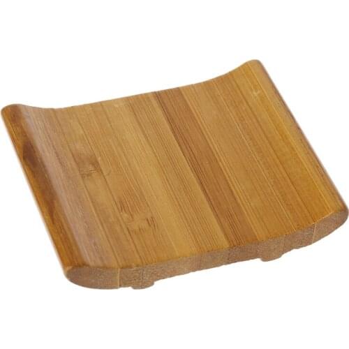 Q0KA Natural Bamboo Soap Holder Dish Bathroom Shower Plate Stand Storage Box Rack
