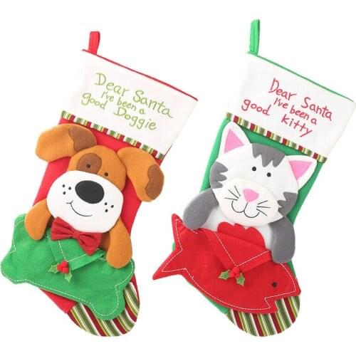 Christmas stocking dog cat envelope pet sock creative hotel home Christmas sock candy gift bag