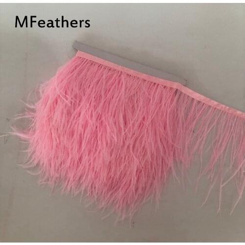 Pink Color Dyed Ostrich Feather Trims 10-15cm DIY feather ribbons for wedding party hotel home decorations 42colors available