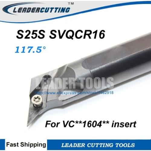 S25S SVQCR/L 16 CNC Boring Bar,Internal turning tool holder,indexable Lathe cutting tool,Turning Tool holder for VCGT1604 Insert