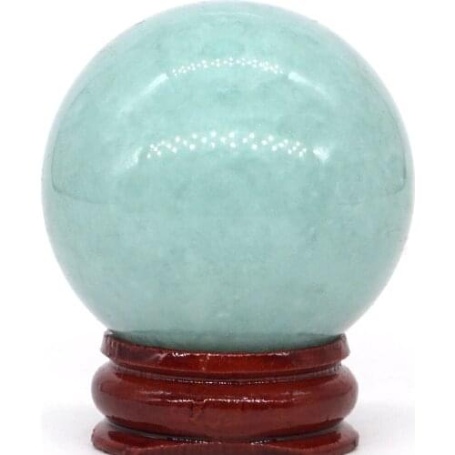 Natural Green Stone Ball Mineral Quartz Sphere Hand Massage Crystal Ball Healing Feng Shui Home Decor Accessory 40mm
