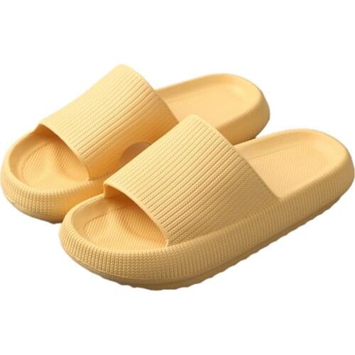 Summer Men Womens Slippers Solid Color Anti Slip Thick Sole Open Toe Bath Shoes for Bathroom Beach Soft Slide Sandals 5 Colors