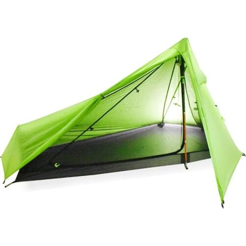 Outdoor Ultralight Camping Tent 3 Season 1 Single Person Professional 15D Nylon Double Side Silicon Coating Rodless Tent