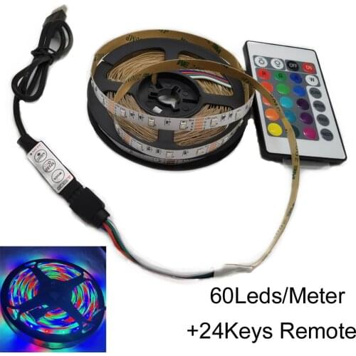 LED Strip Light Flexible Lamp 1M 2M 3M 4M 5M Tape Diode SMD 2835 DC5V Desk Screen TV Background Lighting USB Cable 3 Key Control
