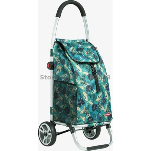 Shopping Shopping Cart Aluminum Alloy Folding Trolley Portable Household Trolley Small Trolley Elderly Trailer