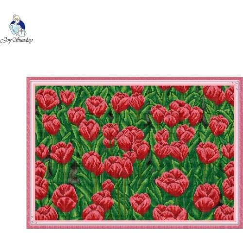 Tulip Garden DIY 5D Diamond Painting Kit Round Resin Mosaic Landscape Pattern Diamond Embroidery Rhinestone Home Decoration Gift