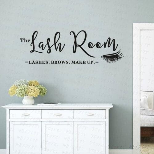 The Lash Room Sign Vinyl Wall Sticker Eyelash Studio Beauty Salon Décor Lashes Brows Make Up Wall Art Decal Window Poster AZ715