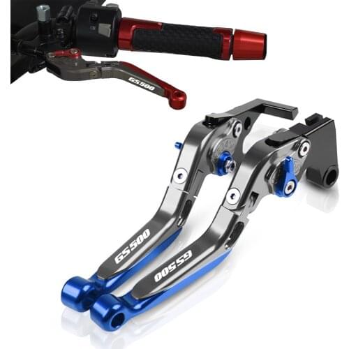 For Suzuki GS500 GS 500 E/F Motorcycle Folding Extendable Brake Clutch Lever Accessories GS500E GS500F LOGO