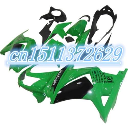 Green For Kawasaki EX250R / Ninja 250 2008 2009 2010 2011 2012 2014 ABS Injection Cowlings Motorcycle Black Panels