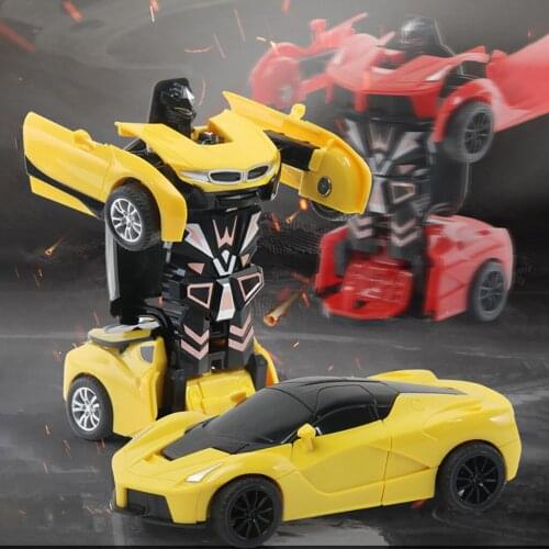 1:32 One-key Deformation Car Toys Automatic Transform Robot Plastic Car Funny Diecasts Toy Pull Back The Collision Car DR10