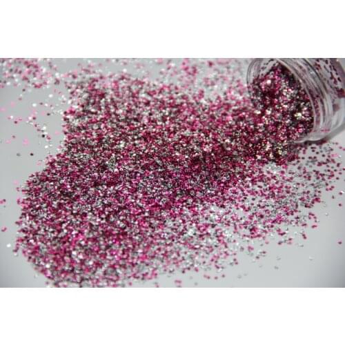 1mm Pink & Silver Spangle Glitter Mix