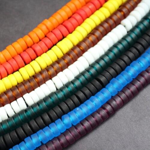 30Pcs 9mm Lampwork Glass Beads Spacer Beads Flat Abacus Rondelle Shape Multi-color for jewelry Bracelet Necklace making