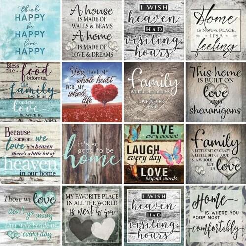 Full Diamond Painting Cross Stitch Mosaic Family Text 5D Diy Square Round Stone Bead Drill 3d Embroidery Rhinestone Gift