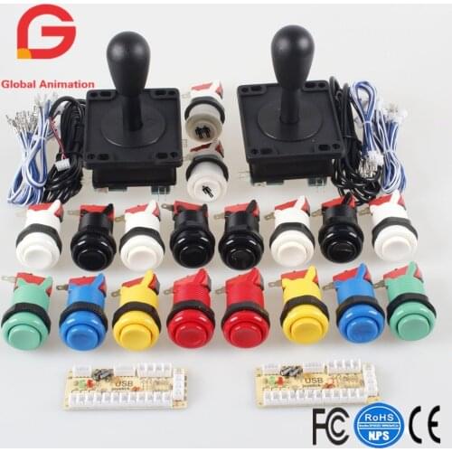 Arcade DIY Kit USB Zero Delay USB Encoder American Style Joystick and Happ Push Button With Micro Switch For Mame Raspberry pi