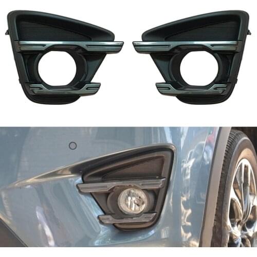 Auto Front Left Right Bumper Fog Light Lamp Chrome Grill for Mazda CX-5 CX5 2015 2016