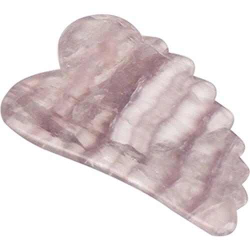 Butterfly Wing Fluorite Jade Guasha Stone Back Gua Sha Tool With Teeth to Massage You Face