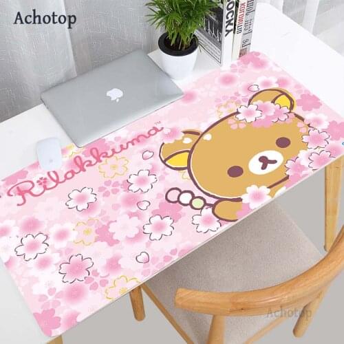 Large Anime Pink Mousepad Gamer Cute Kawaii Mouse Pad Gaming Accessories Keyboard Mouse Pad Rubber Otaku Big Laptop Desk Mats