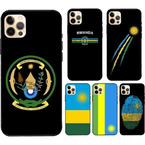 Rwanda Flag Coat Of Arms Case For iPhone 11 Pro Max 12 mini X XS XR 7 8 Plus SE 2020 Coque For iPhone 12 Pro