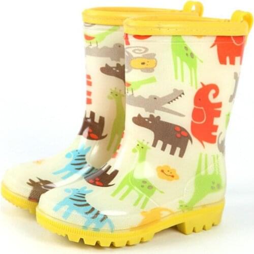 2019 Rain Boots Kids Boys Girls Non-slip Rubber RainBoots Girl Waterproof Baby Water Shoes Children Rainboots Ankle Toddler Boot