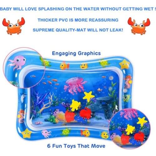 Sea Animal Print Baby Inflatable Play Mat Infant Toy for Newborn Boy Girl Water Dopship