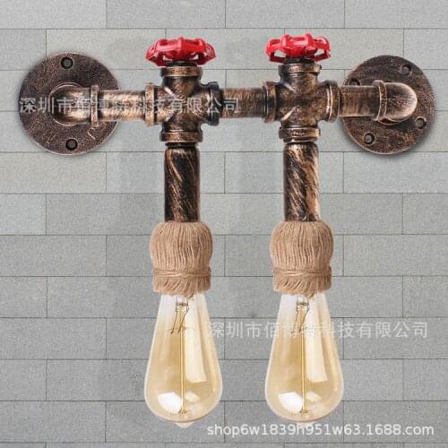 Double-headed wall lamp creative indoor bedside led hemp rope wall lamp American hotel corridor corridor lamp