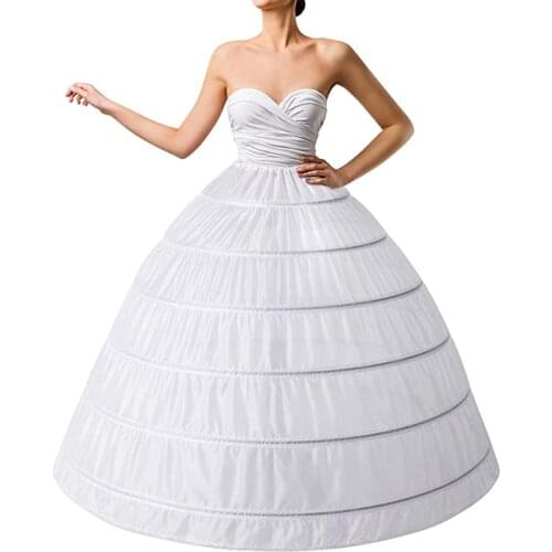 Elegant Chic Hoop Skirt Full A-line Bridal Dress Gown Slip Petticoat for Wedding Dress Crinoline Underskirt Ball Gown