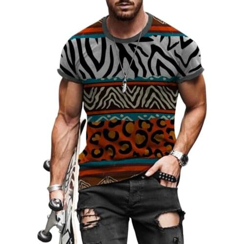 Animal Stripes Print 3d T Shirt Men Summer Street Casual Clothes Trendy Hip Hop Mens Short Sleeve Funny Pattern Tees Xxs-6xl