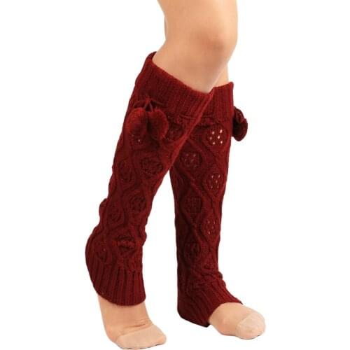 Leg Warmers Women Fashion Warm Knee High Winter Knit Solid Crochet Leg Warmer Socks Boot Cuffs Long Socks Solid Color