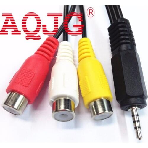 Top Quality 2.5 mm Composite AV Audio Video Connector Cable Cord Male to 3 RCA A56 AQJG