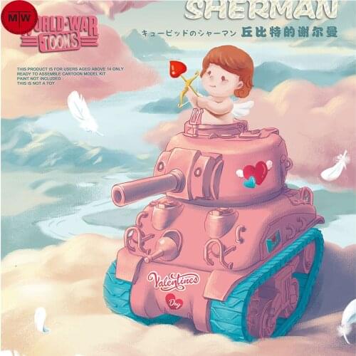 Meng Kids WWV-003 Cupids Sherman Q Edition Cute Plastic Tank Assembly Model Kit Limited 2020