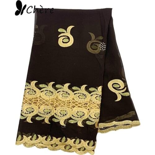 Newest African Women Scarf High Quality Chiffon Scarf Embroidery Hijab Scarf for Eid Scarf BC527