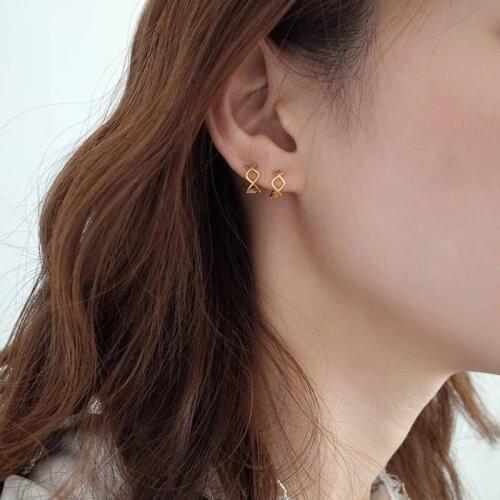 New 925 Sterling Silver Fashion Hollow Geometric Wave Pattern Ear Bone Ear Buckle Simple Trend Wild Female Girl Silver Ear Jewel