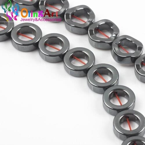 OlingArt 4/5*12MM 30PCS/lot Natural Stone Black Hematite Beads The ring necklace Bracelet earrings diy jewelry making