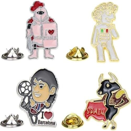 Popular fashion brooch Spanish famous football player character badge matador banquet party mens suit lapel pin