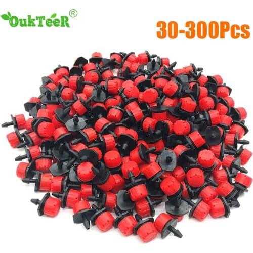 300Pcs Adjustable Micro Drip Irrigation System Watering Sprinklers Anti-clogging Emitter Dripper Red Garden Supplies