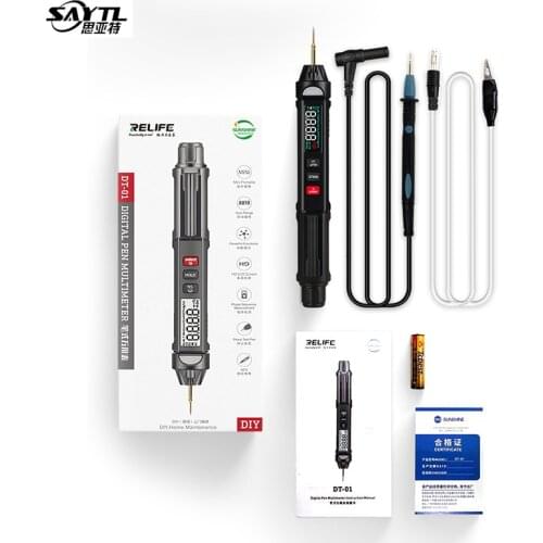 RELIFE DT-01 Smart Pen Type Multi-Function Mini Multimeter Non-Contact Tester Phase Sequence Meter For Mobile Phone Repair Tools