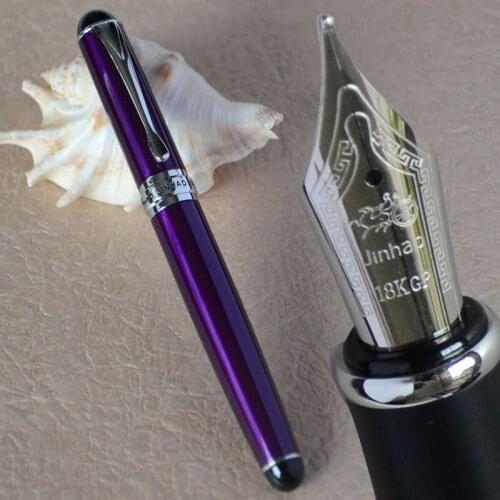 JINHAO X750 EXECUTIVE PURPLE BARREL FOUNTAIN PEN 0.7MM MEDIUM NIB SILVER TRIM JINHAO 750